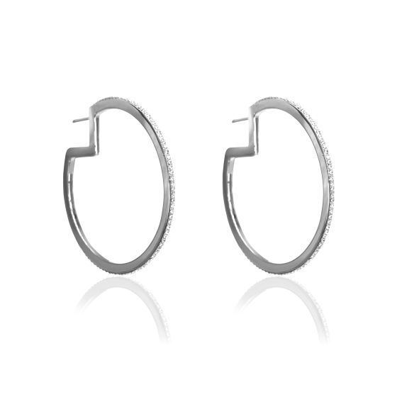 Liza Schwartz Glitzy Sterling Silver Plated Hoops