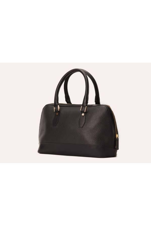 Kiko Black Pebble Leather Satchel Bag