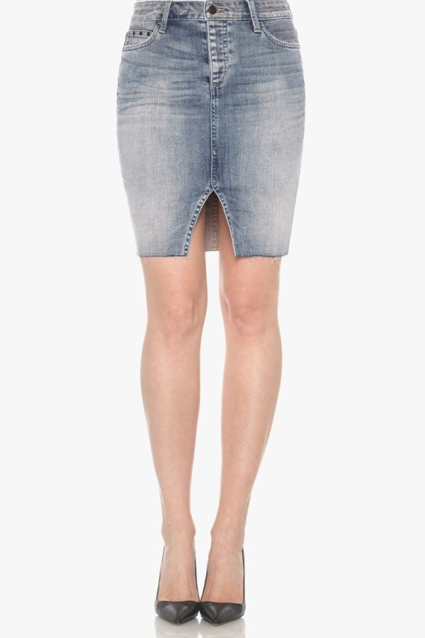 Joe's Raw Hem Pencil Denim Skirt  