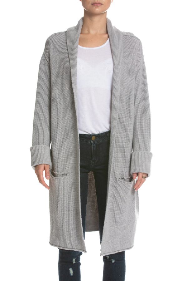 Elan Heather Grey Sweater Cardigan 