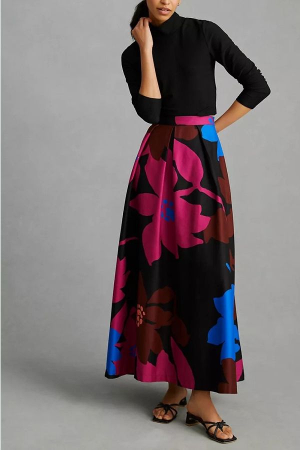 Eva Franco Magnolia Bloom Midi Skirt