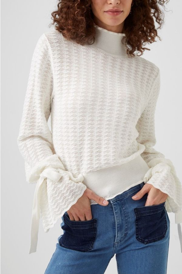 French Connection Marcela Tie Sleeve Sweater 