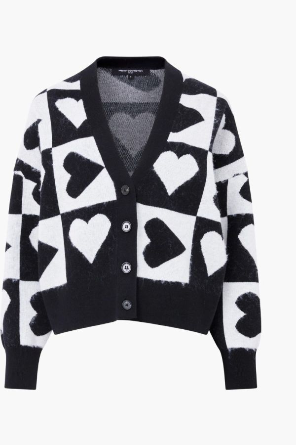 French Connection Julianna Heart Long Sleeve Cardigan
