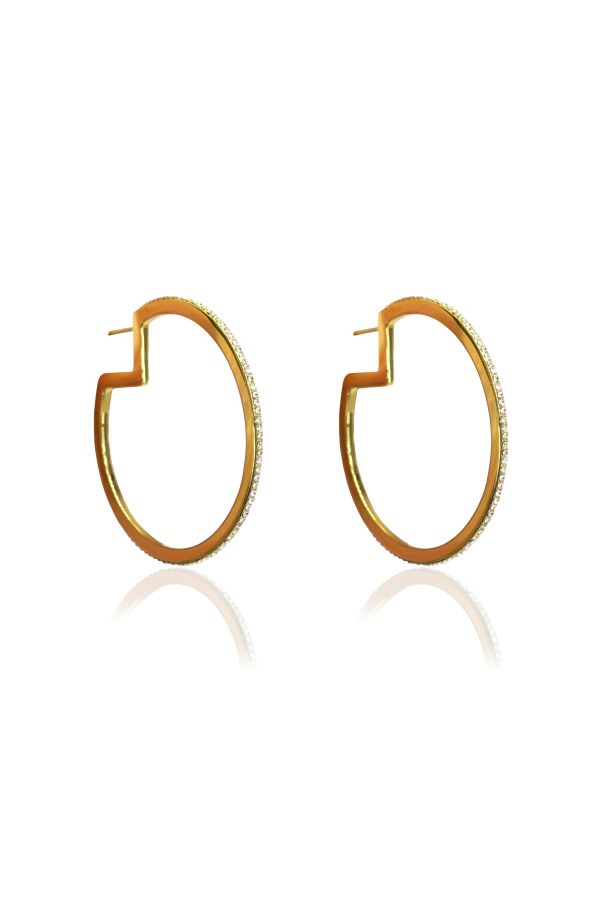Liza Schwartz Glitzy 18k Gold Plated Hoops    
