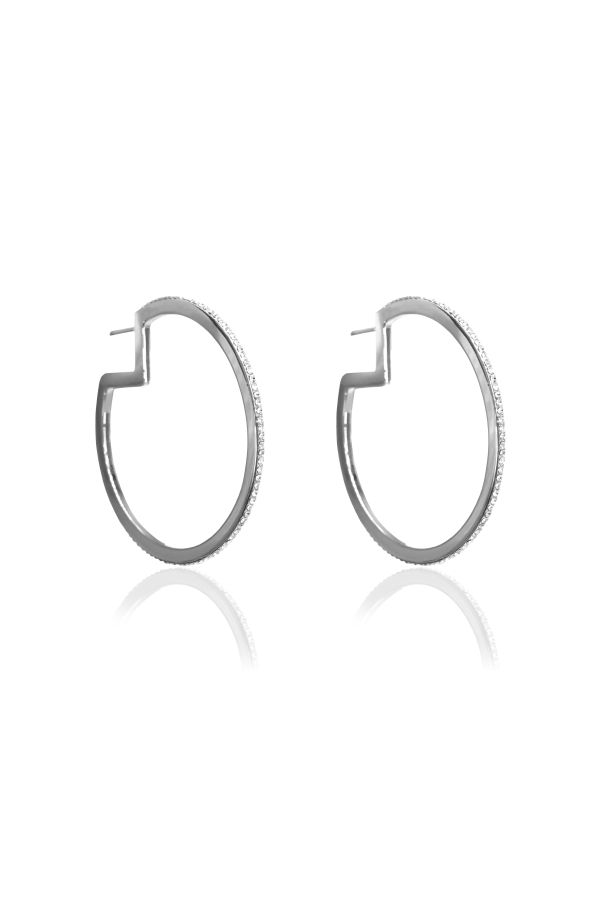 Liza Schwartz Glitzy Sterling Silver Plated Hoops