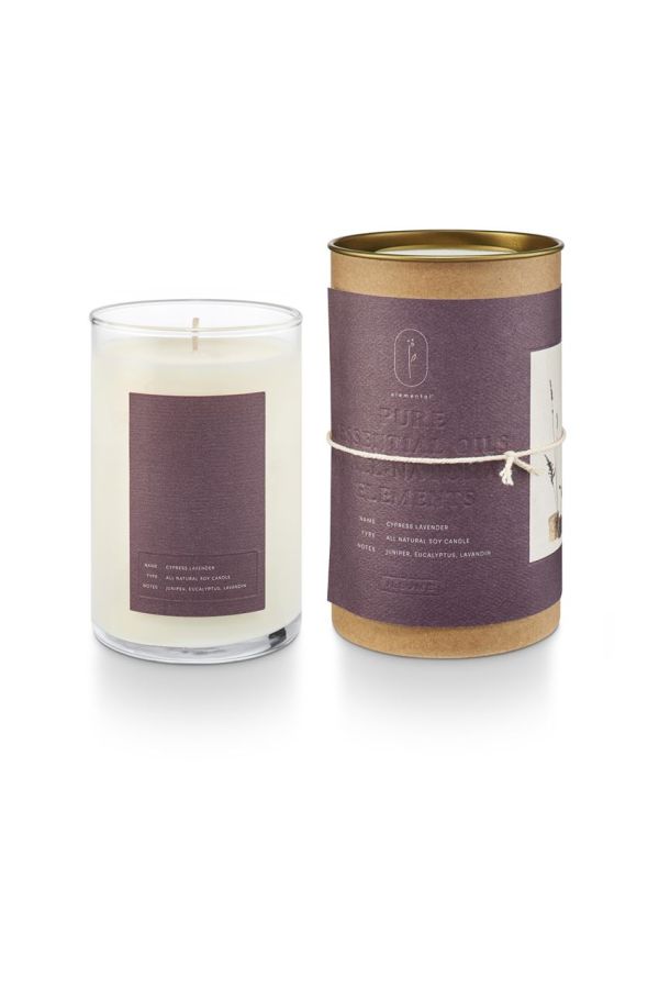 ILLUME CYPRESS LAVENDER NATURAL GLASS CANDLE 