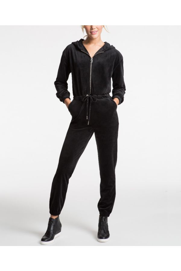 Juicy Couture Black Bling Velour Jumpsuit