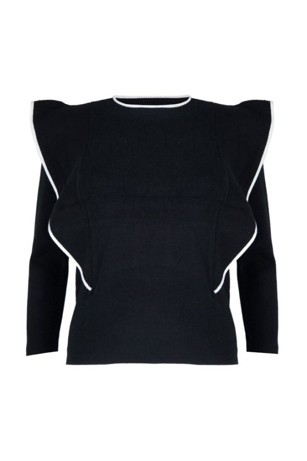 Jovonna London Cheveley Knitted Black Sweater