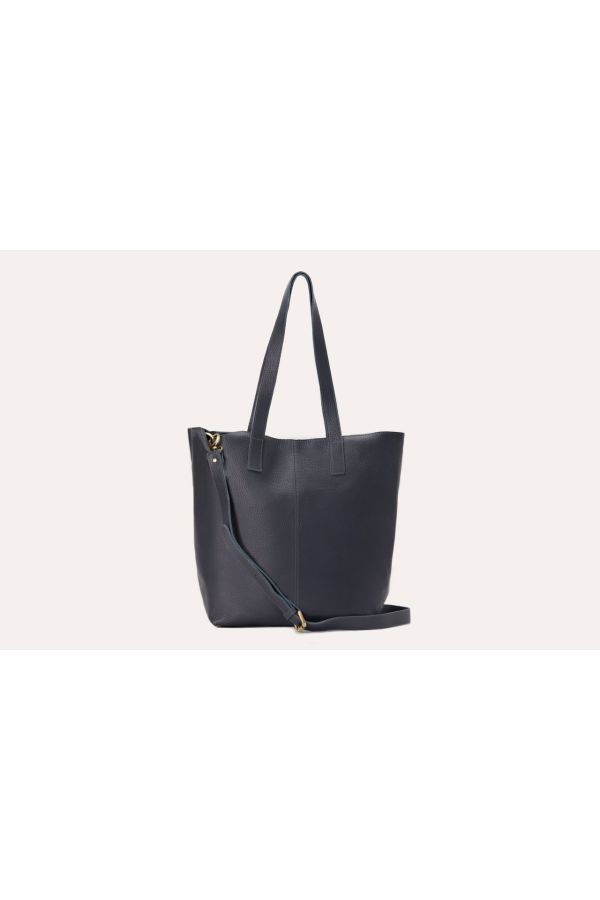 Kiko Dark Blue Journalist Leather Tote  