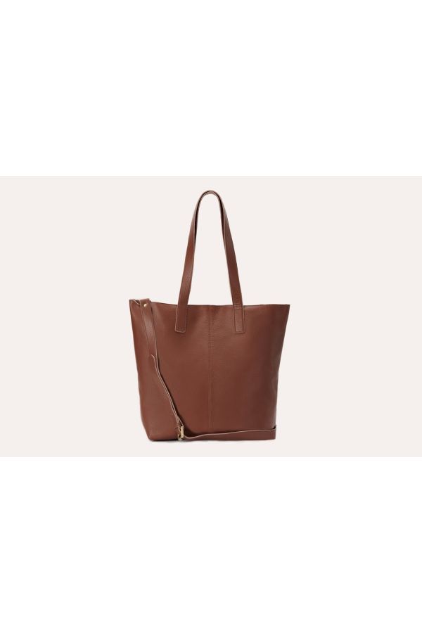 Kiko Brown Journalist Leather Tote  