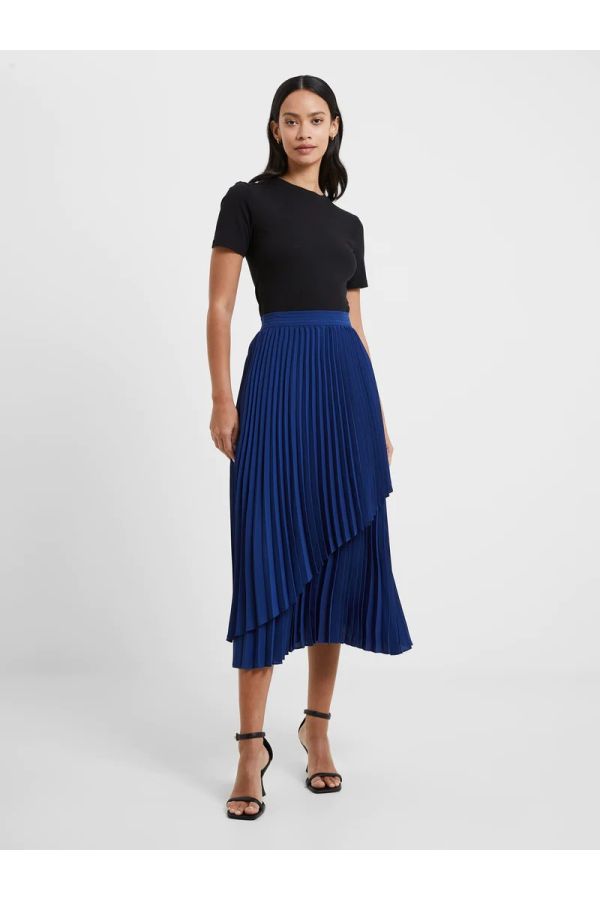 French Connection Blue Arie Pleated Skirt