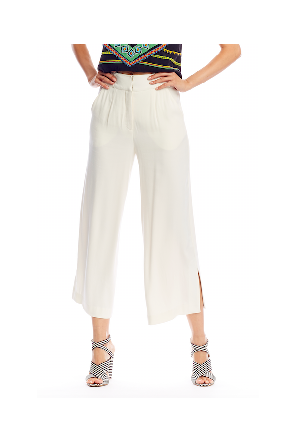 Nicole Miller White Split Leg Trousers   