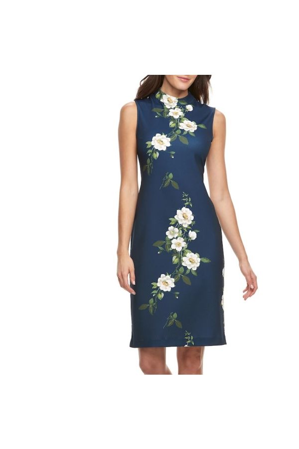 Sharagano Floral Midi Dress