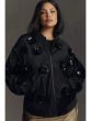 Eva Franco Velvet Floral Embroidered Bomber Jacket 