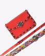 MERSI Ruby Red Studded Crossbody Bag 