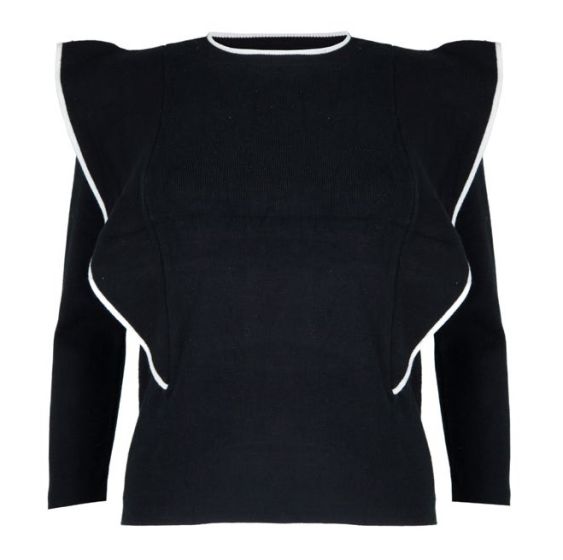 Jovonna London Cheveley Knitted Black Sweater
