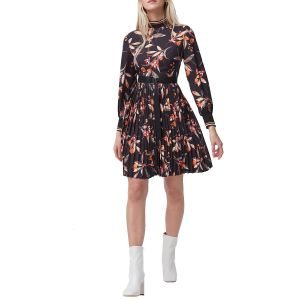 French Connection Eliva Drape Pleated Dress 