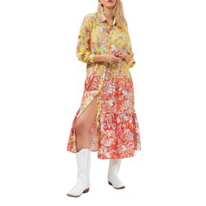 French Connection Blossom Tiered Buttoned Front Dress