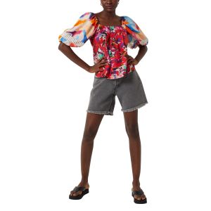 French Connection Isadora Patch Poplin Bardo Top