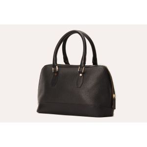 Kiko Black Pebble Leather Satchel Bag