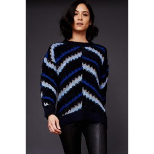 ECRU Chevron Jacquard Easy Crew Sweater