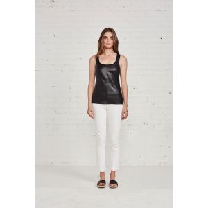 Bailey 44 Black Eco-Leather Fonda Top 
