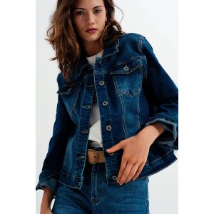 Q2 Cropped Denim Jacket 