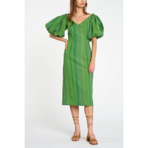 dRA Lisa Shades of Green Striped  Dress 