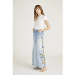 Driftwood Feathery Leaf Maxi Skirt 