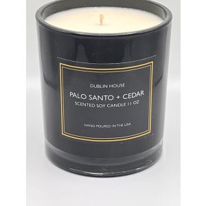 Dublin House Palo Santo & Cedar Black Glass Candle