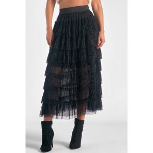 Elan Layered Midi Tulle Skirt  