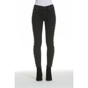 Driftwood Jackie Metallic Faux Pearl Detail Skinny Jeans 