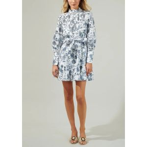 Sugarlips Renzo Toile Pintuck Shift Dress