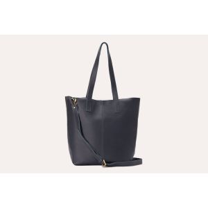 Kiko Dark Blue Journalist Leather Tote  