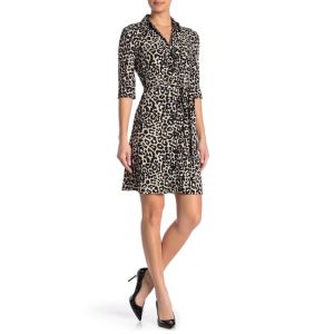 Laundry by Shelli Segal Leopard Print Shirt Dress