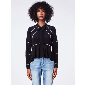 Nicole Miller Piped Tie Blouse 