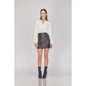 Greylin Luca Vegan Leather Studded Detail Skirt