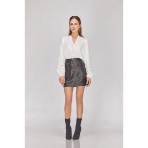 Greylin Luca Vegan Leather Studded Detail Skirt