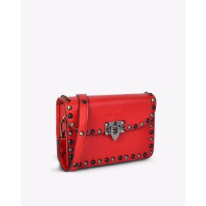 MERSI Ruby Red Studded Crossbody Bag 