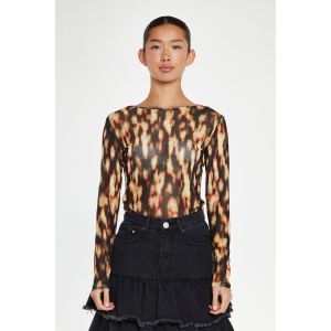 Glamorous Mesh Tie-Dye Bodysuit 