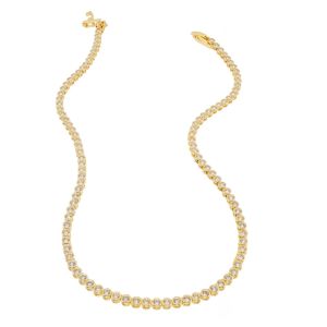 Brenda Grands Jewelry 18k Gold-plated Cubic Zirconia Tennis Necklace