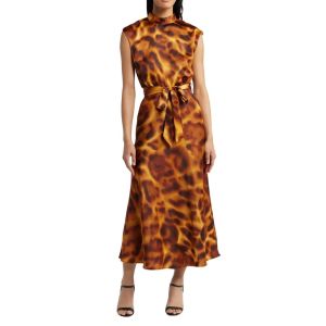 Tahari ASL Tortoise Shell Print Midi Dress