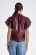Elan Badia Burgundy Flutter Sleeve Top