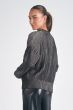 Elan Crewneck Ribbed Black and White Sweater