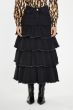 Glamorous Tiered Ruffle Black Denim Skirt 