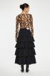 Glamorous Tiered Ruffle Black Denim Skirt 