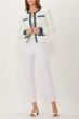 ECRU White Tweed Denim Detail Jacket  