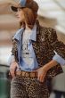 Q2 Leopard Print Denim Jacket