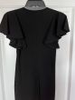 SEN Black Ribbed Ruffle Sleeve Dress