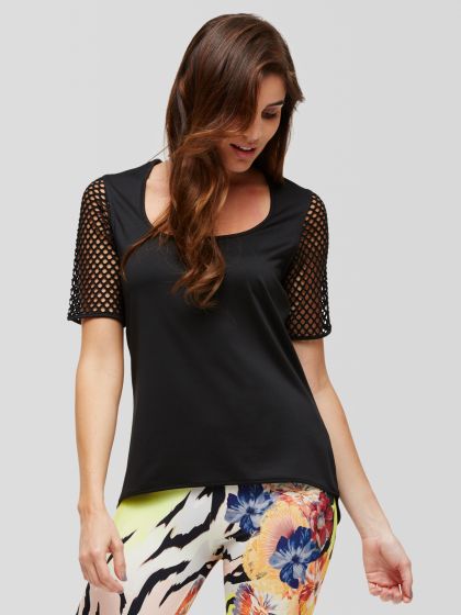 Peony Black Mesh Top 
